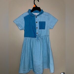 Cat & Jack Blue Pleated Polo Collar Dress